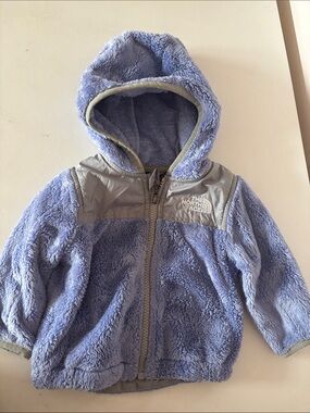 The North Face Lilac Fleece Hoodie with Gray Panels